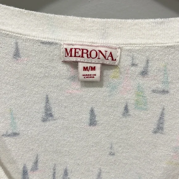 NWOT Merona sailboat print cardigan - Picture 2 of 6